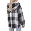 bawilom Womens Button Down Hoodies Fleece Lined Coats Soft Comfy Warm Cardigan Sweaters Plus Size Sherpa Jackets Outerwear view 4