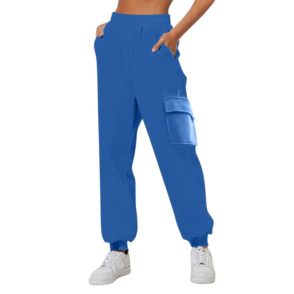 Baggy Sweatpants for Women Placed Amaon 2024 of Cargo Sweatpants for Women Baggy Sweatpants Jogger Sweatpants Cargo Joggers High Waisted Sweatpants with Pockets 2-Blue Large