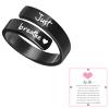 LKingel Just Breathe Rings for Women 304 Stainless Steel Inspirational Jewelry Rings Spiral Healing Rings Adjustable Love Lotus Just Breathe Ring Inspirational & Heartfelt Rings (Heart, Black) view 1
