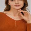 HUARJO Diamond Necklace for WomenDainty Gold Necklace 18k Gold Plated Choker Necklaces Simple Boho Cubic Zircon Layered Necklace Trendy Jewelry Gifts for Women. (Y Necklace-CZ(45+5cm)) view 2
