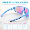 CMBJJU 3PACK Kids Sunglasses,Youth Baseball Glasses,Cycling Goggles for 6-14 Boys Girls,UV400 Protection (3pcs-Black Blue+Red Yellow+White Blue-K04) view 3