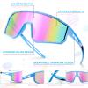 CMBJJU 3PACK Kids Sunglasses,Youth Baseball Glasses,Cycling Goggles for 6-14 Boys Girls,UV400 Protection (3pcs-Black Blue+Red Yellow+White Blue-K04) view 4