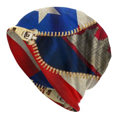 Porto Rico Flag and Cambodian Flag Fashion Beanie Slouchy for Men Women Cartoon Skull Cap Winter Warm Hat