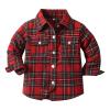Kids Toddler Flannel Shirt Jacket Plaid Long Sleeve Lapel Button Down Shacket Baby Boy Girl Fall Shirt (Red, 9-10 Years) view 1