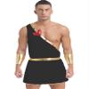 YOOJOO Men's Valentine's Cupid Costume One Shoulder Romper Jumpsuit for Roman God of Desire Halloween Dress Up Black Large view 1