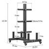 GLGGXBF Olympic Weight Plate Rack with Wheels, 6 Pegs Olympic Weight Plate Rack and 4 Barbells, 660 lbs Capacity Heavy Duty Gym Barbell Storage Rack with Locking Wheels view 2