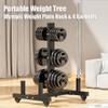 GLGGXBF Olympic Weight Plate Rack with Wheels, 6 Pegs Olympic Weight Plate Rack and 4 Barbells, 660 lbs Capacity Heavy Duty Gym Barbell Storage Rack with Locking Wheels view 3