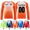 Custom Goalie Long Sleeve Shirt Elbow Padded Youth Adult Soccer Goalkeeper Shirt Padded Personalized Name Number Team Logo Orange view 1