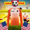 Custom Goalie Long Sleeve Shirt Elbow Padded Youth Adult Soccer Goalkeeper Shirt Padded Personalized Name Number Team Logo Orange view 2