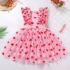 Kids Girls 1st 2nd 3rd 4th 5th 6th 7th 8th 9th 10th Birthday Valentine's Day Outfit Pink Heart Love Print Princess Party Tulle Tutu Dress Cake Smash Clothes for Photo Shoot Pink Heart 4-5 Years view 2