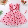 Kids Girls 1st 2nd 3rd 4th 5th 6th 7th 8th 9th 10th Birthday Valentine's Day Outfit Pink Heart Love Print Princess Party Tulle Tutu Dress Cake Smash Clothes for Photo Shoot Pink Heart 4-5 Years view 3