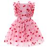 Kids Girls 1st 2nd 3rd 4th 5th 6th 7th 8th 9th 10th Birthday Valentine's Day Outfit Pink Heart Love Print Princess Party Tulle Tutu Dress Cake Smash Clothes for Photo Shoot Pink Heart 4-5 Years view 4