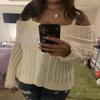Adoeren Women Off Shoulder Sweater Cute Long Sleeve Lace Trim Knit Top Fall Fashion Y2k Knitted Pullover Jumper Fairycore(Basic Beige,XL) view 3