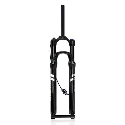 MLIKYRGK 27.5/29In Mountain Bike Air Suspension Fork Boost Thru Axle 15 * 110mm Front Fork 90mm Travel Straight/Tapered Tube Manual/Remote Lockout Rebound Adjust Disc Brake(Black,27.5" 1-1/8 RL)