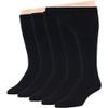7BigStars Men Diabetic Seamless Dress Business Cotton Mid Calf Socks - 5 Pack Big Tall - Solid Casual - Sock Size 13-15 Shoe Size 12-15 XL Black view 1