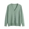 Women's Lightweight V-Neck Cardigan Sweaters Casual Long Sleeve Button Down Sweater Tops Soft Open Front Loose Coat view 4