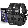ZOHAN Electronic Shooting Earmuffs with Patches, 2Pack Hearing Protection for Shooters, NRR 23dB Noise Reduction, Gun Range Ear Protection Headphones(Black+Black) view 1