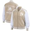 WEAR by Erin Andrews Women's Tan Cincinnati Bengals Tonal Full-Zip Bomber Jacket view 1