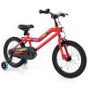 BABY JOY Lighted Kids Bike, 16 Inch LED Lighted Frame Children Bicycle with Headlight, Adjustable Seat, Training Wheels, Coaster Brake & Handbrake, Girls Boys Bike for 4-7 Years (Red) view 1