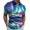 Northern Lights Mens Polo Shirts Short Sleeve Golf Shirt Golf Tees Slim Fit Athletic Work T-Shirt S view 1