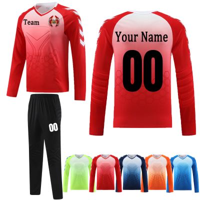Custom Goalkeeper Jersey Elbow Padded Youth Adult Soccer Goalie Jersey Padded Personalized Name Number Team Logo