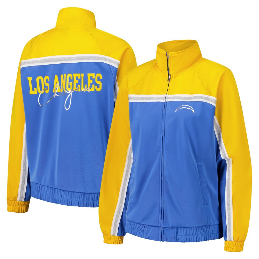 G-III Sports Women's Powder Blue Los Angeles Chargers Post Game Full-Zip Track Jacket