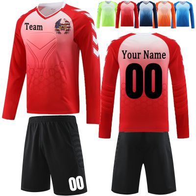 Custom Goalkeeper Jersey Elbow Padded Youth Adult Soccer Goalie Jersey Padded Personalized Name Number Team Logo