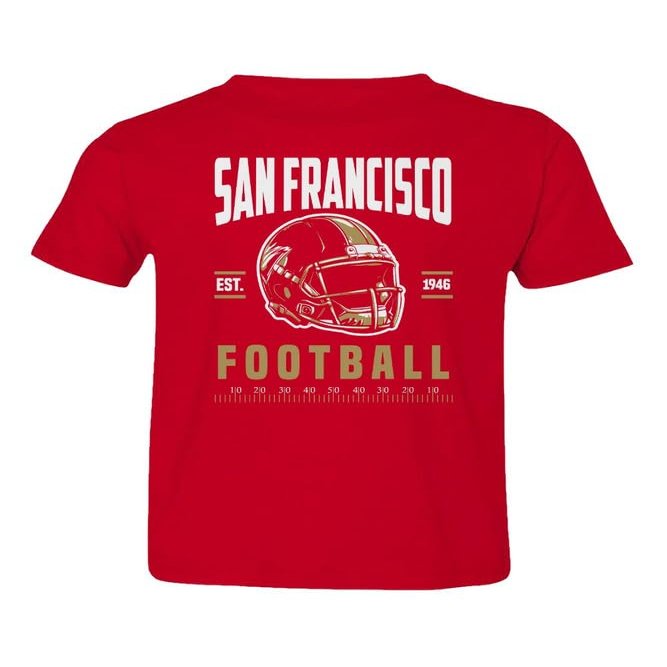 SF City Apparel for Football Fans Supporter Toddler T-Shirt (Red, 3T)