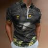 Black Wolf Mens Polo Shirts Short Sleeve Golf Shirt Golf Tees Slim Fit Athletic Work T-Shirt L view 2