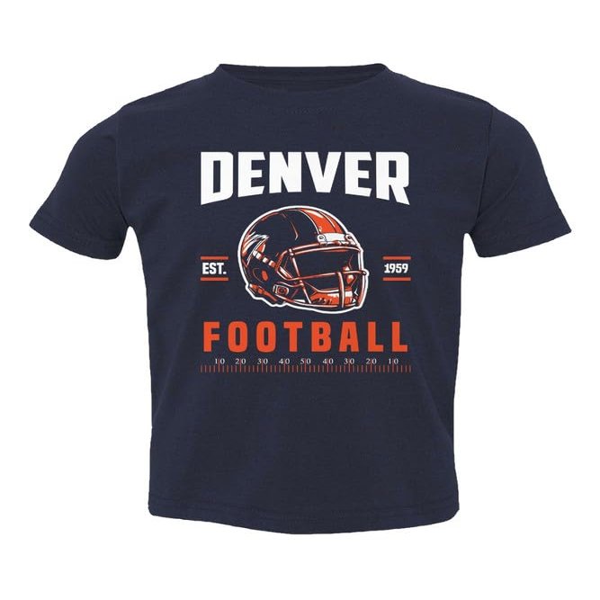 Dorluksy Denver Tee Apparel for Football Fans Supporter Toddler T-Shirt (Navy, 2T)