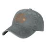 Bourbon Goes in Wisdom Comes Out Funny Dad Hat Men Women Distressed Washed Denim Cowboy Baseball Cap Gray view 1
