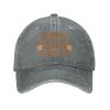 Bourbon Goes in Wisdom Comes Out Funny Dad Hat Men Women Distressed Washed Denim Cowboy Baseball Cap Gray view 2