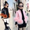 Toddler Girls Boys Faux Fur Coat Fall Winter PU Leather Jacket Baby Warm Outerwear Kids Outwear Clothes Birthday Gifts view 2