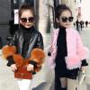 Toddler Girls Boys Faux Fur Coat Fall Winter PU Leather Jacket Baby Warm Outerwear Kids Outwear Clothes Birthday Gifts view 3