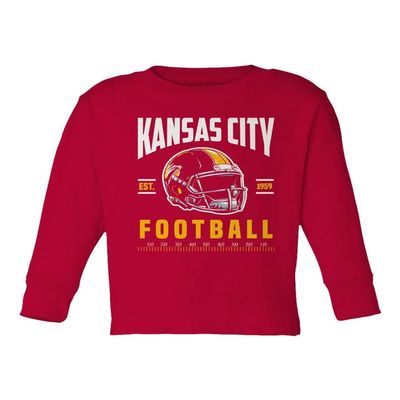 City Apparel for Football Fans Supporter Toddler Long Sleeve T-Shirt (Red, 5T)