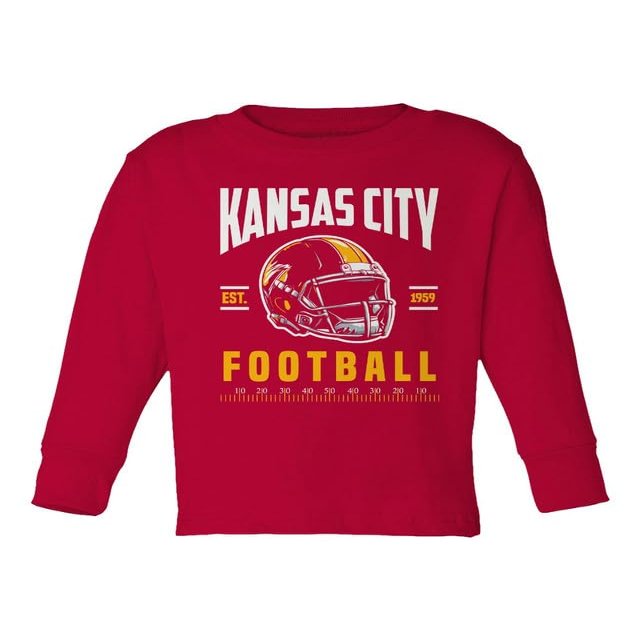 City Apparel for Football Fans Supporter Toddler Long Sleeve T-Shirt (Red, 5T)