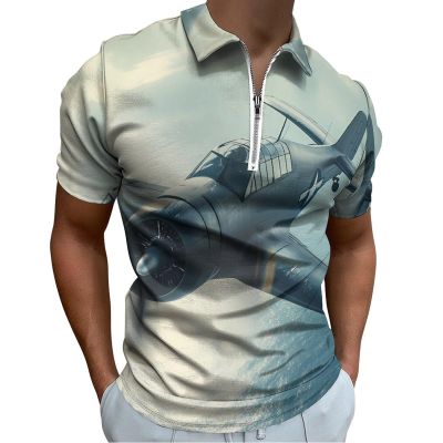 Airplane Aviation Mens Polo Shirts Short Sleeve Golf Shirt Golf Tees Slim Fit Athletic Work T-Shirt XL