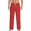 Christmas Pajama Pants Red Funny PJ Pant for Men Women Matching Couples Unisex view 1