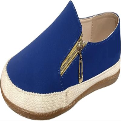Womens Classic Penny Moccasins Comfortable Soft Surface Slip On Lightweight Flat Loafers Ladies Fashion Non Slip Driving Walking Nurse Dress Shoes(Blue,7 US)
