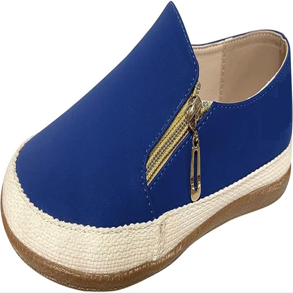 Womens Classic Penny Moccasins Comfortable Soft Surface Slip On Lightweight Flat Loafers Ladies Fashion Non Slip Driving Walking Nurse Dress Shoes(Blue,7 US)