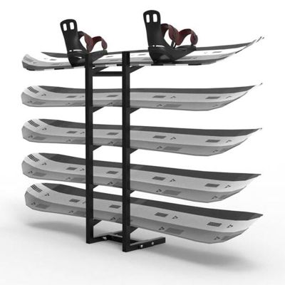 Floor-Standing Snowboard Rack, Home Gym Organize Holder, Free Standing for Skis/Skateboards/Scooter, Sample Board Display Rack, Metal Sports Mat Storage Rack,Black