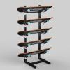 Floor-Standing Snowboard Rack, Home Gym Organize Holder, Free Standing for Skis/Skateboards/Scooter, Sample Board Display Rack, Metal Sports Mat Storage Rack,Black view 3
