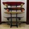 Floor-Standing Snowboard Rack, Home Gym Organize Holder, Free Standing for Skis/Skateboards/Scooter, Sample Board Display Rack, Metal Sports Mat Storage Rack,Black view 4