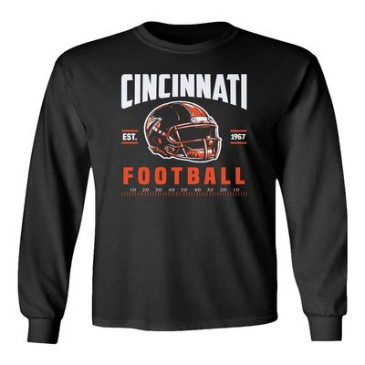 Dorluksy Cincinnati Tee Apparel for Football Fans Supporter Long Sleeve T-Shirt (Black, Small)