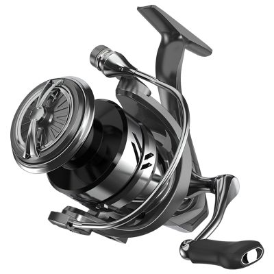 Spinning Reel, Fresh Water Fishing Reel Rotary, 37 lb Maximum Resistance, 5.2:1 Gear Ratio, Graphite Frame, CNC Aluminum Spool, LM1000 to LM6000 Series, Interchangeable Handle (LM-5000)