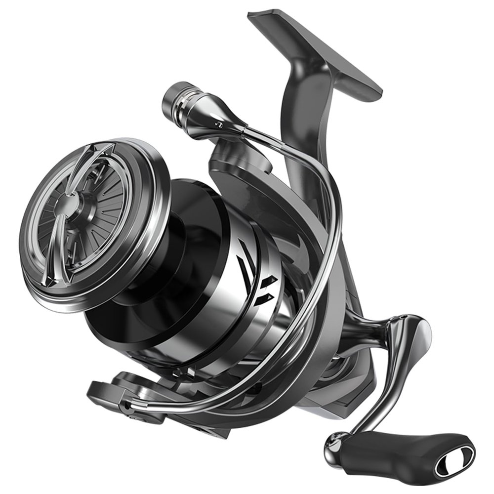 Spinning Reel, Fresh Water Fishing Reel Rotary, 37 lb Maximum Resistance, 5.2:1 Gear Ratio, Graphite Frame, CNC Aluminum Spool, LM1000 to LM6000 Series, Interchangeable Handle (LM-5000)