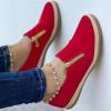 Womens Classic Penny Moccasins Comfortable Soft Surface Slip On Lightweight Flat Loafers Ladies Fashion Non Slip Driving Walking Nurse Dress Shoes(Rojo,8 US) view 2