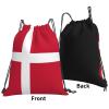 Danish Flag Print Drawstring Bags Gym Backpack, Sports Sack For Men Women, Travel Beach Swim Cinch Bag view 3