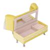 LUCKDANO Miniature Dollhouse Sofa Chair Jewelry Box, Cream Yellow Furniture for Jewelry Holding, Miniature Arts and Doll House Decoration (Chaise Longue(7.1 X 5.1 X 2.8in)) view 1