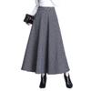 Womens Plaid Wool Long Skirt Vintage High Waist A-line Fall/Winter Midi Skirt Khaki S view 4
